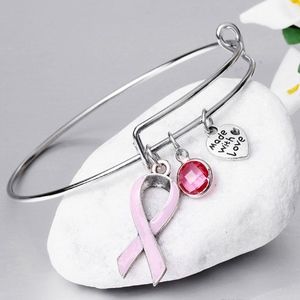 Breast Cancer Awareness Ribbon Bangle